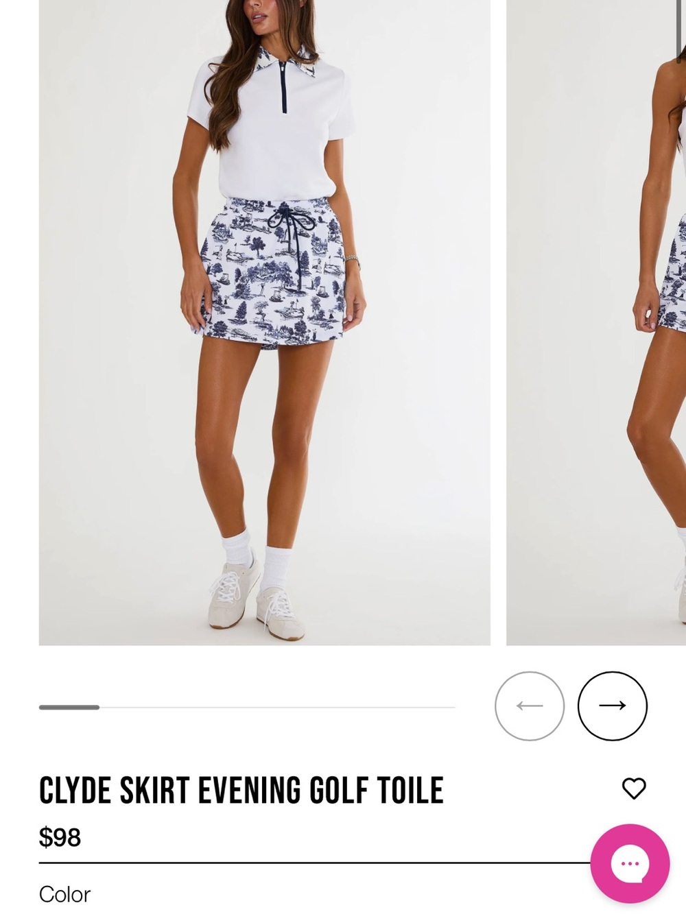 Beach Riot Clyde Skirt — White & Navy Toile - Picture 2 of 3